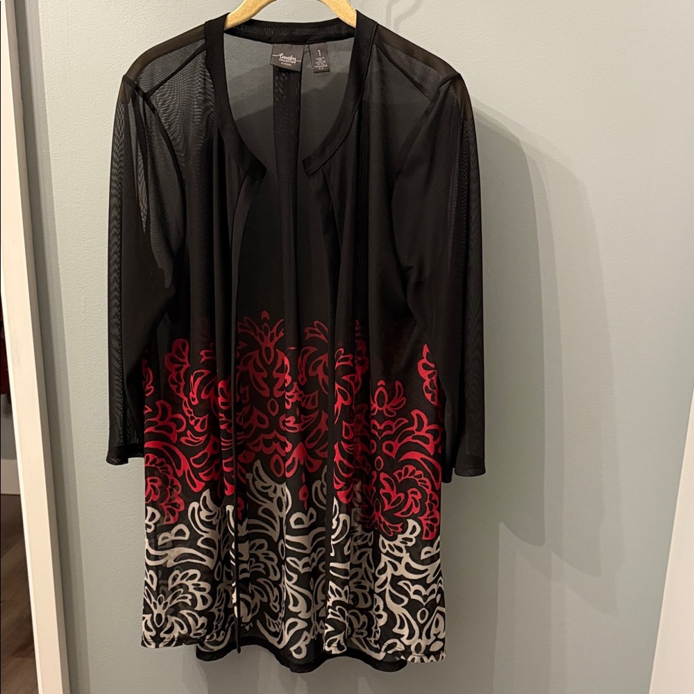 Black and Red Sheer Cardigan